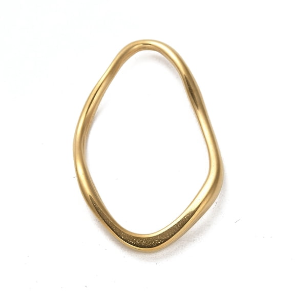 304 Stainless Steel 15 pc 304 Stainless Steel Linking Rings Twisted Teardrop Golden 46x29.5x3.5mm Inner Diameter: 40.2x23.5mm