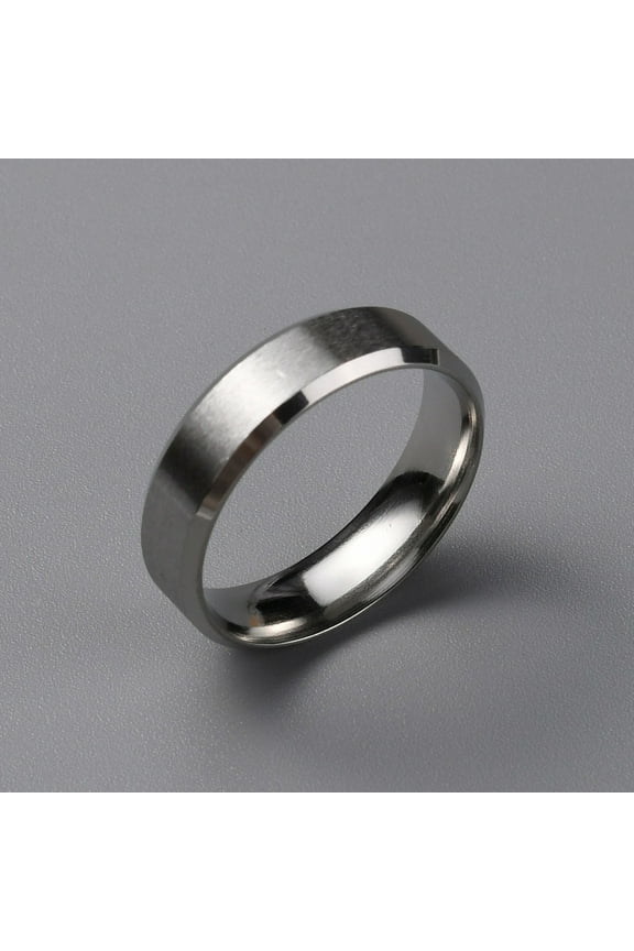 304 Stainless Steel 2 pc Matte style 304 Stainless Steel Wide Band Finger Rings for Women Men Plain Band Rings Stainless Steel color 6mm Inner Diameter: US Size 10 1/2(20.1mm)