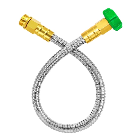 304 Stainless Steel 2ft Flexible Water Hose with Leakproof Washers for Sprinklers, Faucets & Stable Yard Supply