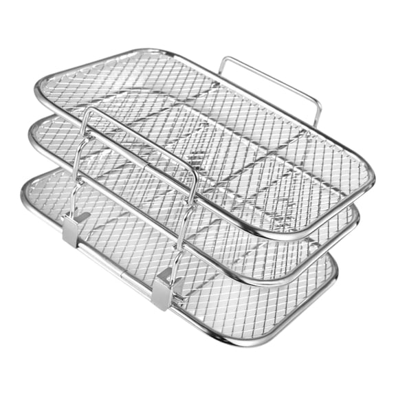 304 Stainless Steel 3 Layer Rack Stackable Grilling Stand Suitable for Roasting Drying and Steaming Various Foods