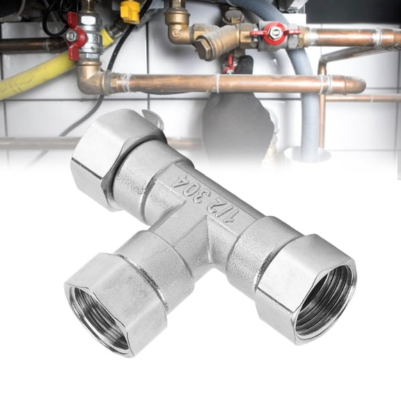 304 Stainless Steel 3,Way Pipe Fitting, G1/2" Connector For Water Gas, Leakproof