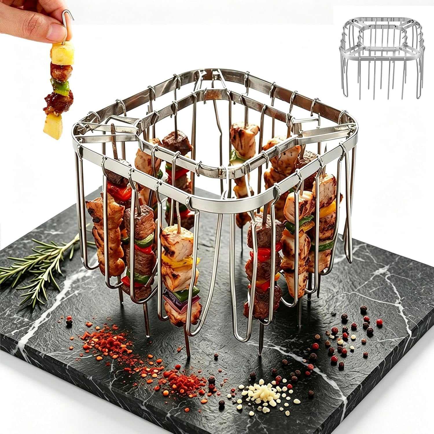 304 Stainless Steel Air Fryer Skewer Rack, Multifunctional Air Fryer ...