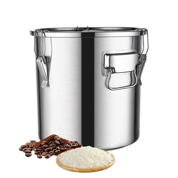 304 Stainless Steel Airtight Canister, Storage Bucket with Lid,Flour Container, Bucket Food Storage Container, Kitchen Storage for Household Kitchen Bar Restaurants