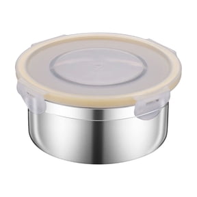 304 Stainless Steel Airtight Food Storage Containers Set (3 Sizes:6.29"x3.14"/5.5"x2.5"/4.3"x2.3in) Stackable Refrigerator Organizer Box with Locking Lid for Meal Prep & Leftovers