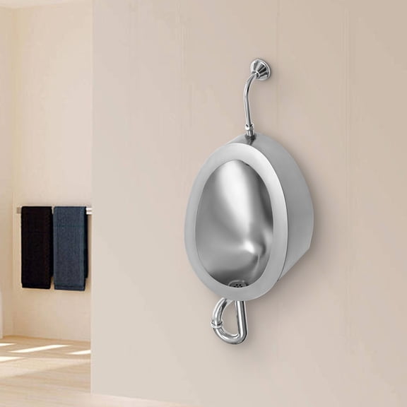 304 Stainless Steel Automatic Wall Mounted Bathroom Urinal Intelligent Sensor Flush Public Toilet Silver