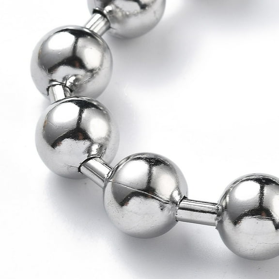 304 Stainless Steel Ball Chain Necklaces Stainless Steel color 17.72 inch(45cm) 10mm
