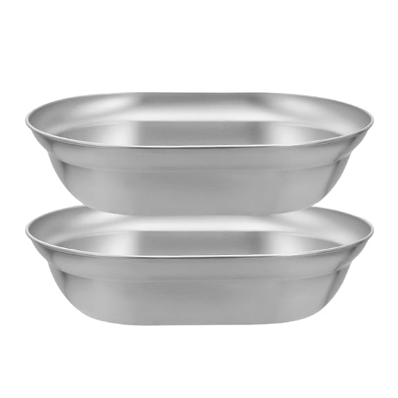 304 Stainless Steel Barbecue Dinnerwares Large Soup Basin/Small Shallow Plate Corrosions Resistant Dining Dishes