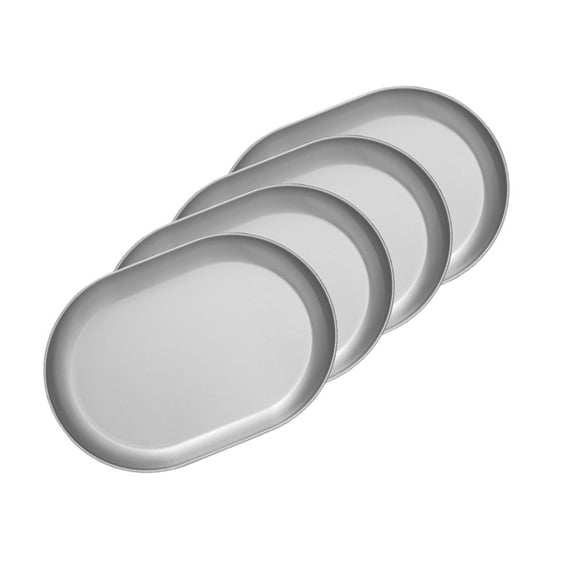 304 Stainless Steel Barbecue Dinnerwares Large Soup Basin/Small Shallow Plate Corrosions Resistant Dining Dishes