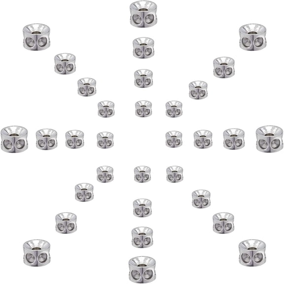 304 Stainless Steel Beads Rhinestone Settings Column Stainless Steel color 4~8x3~5mm Hole: 1~1.8mm 24pcs/box