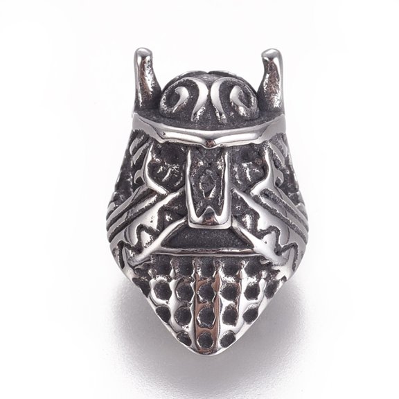 304 Stainless Steel Beads Warrior Helmet Silver 15.5x10x9mm Hole: 2.5mm for DIY