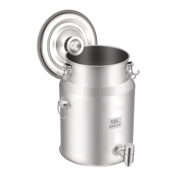 304 Stainless Steel Beverage Dispenser 10L with Spigot, Leak-Proof Triple Lock Lid, Polished Finish, for Iced Tea Water Juice, Party BBQ Home Kitchen Drink Container