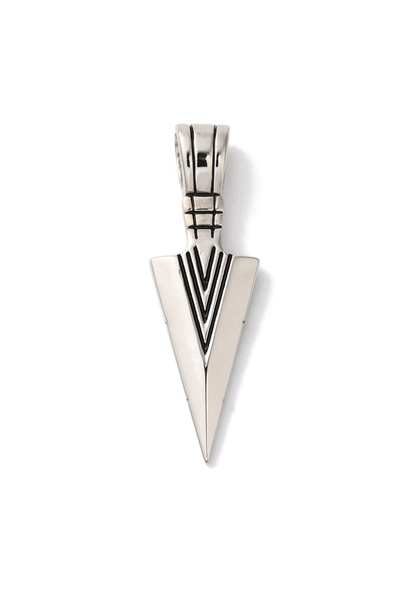 304 Stainless Steel Big Pendants Arrowhead Charm Stainless Steel color 55.5x18x4mm Hole: 8.5x6mm