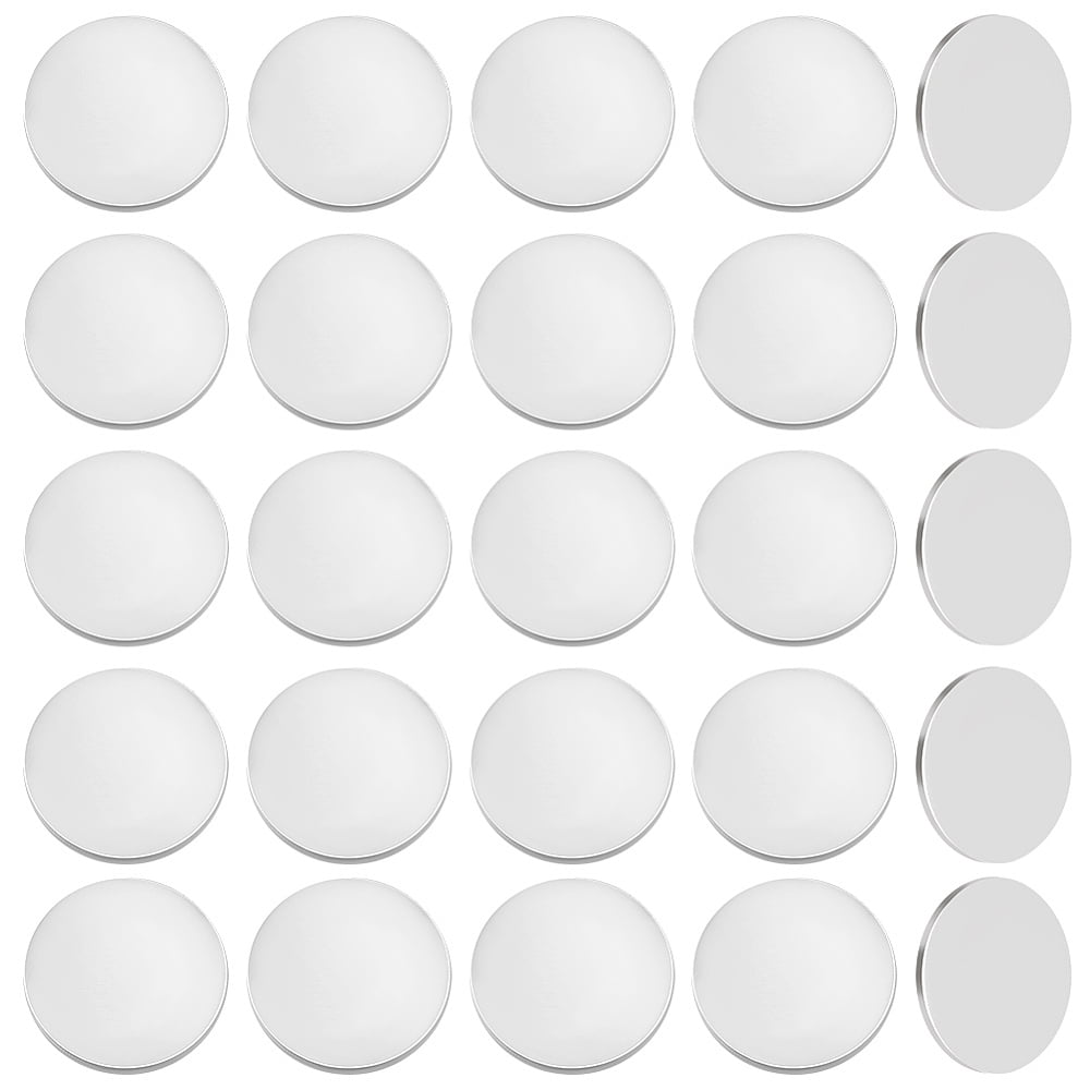 304 Stainless Steel Blank Metal Sheets Flat Round Stainless Steel Color 25x1mm 50pcs/set 5 sets