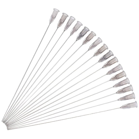 304 Stainless Steel Blunt Tip Dispensing Needle with PP Luer Lock Long Syringe Needle Applicator Needles for Liquid Measuring Epoxy 16pcs/box