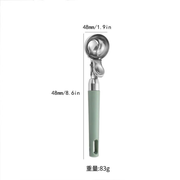304 Stainless Steel Bounce Ice Cream Scoop With Non-Slip Handle For Watermelon Fruit Cake 1 Count