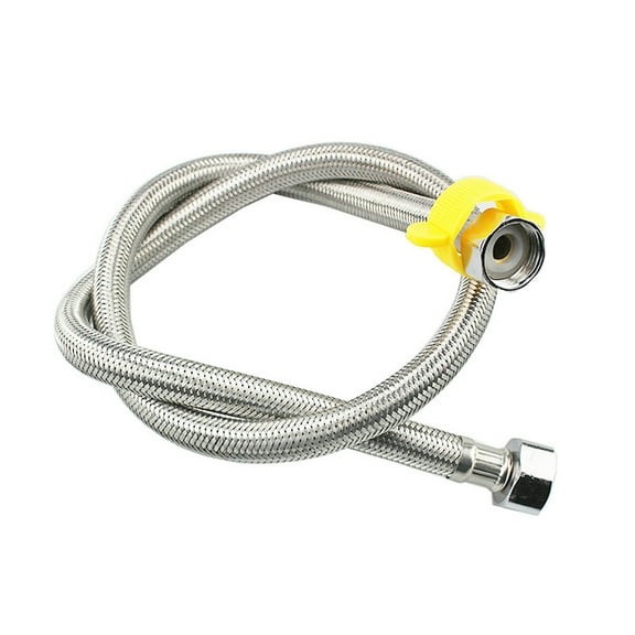 304 Stainless Steel Braided Water Hose, Metal Water Hoses for Automatic Horse Waterer Bowl - 100cm