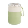 thumbnail image 1 of 304 Stainless Steel Breakfast Soup Cup,Cup Lid With Built-in Folding Spoon,Lunch Box Soup Potthermal Insulation,Portable Mini,For Work School Travel Outdoor,Easy Clean,Double Layer Insulation,Green, 1 of 8