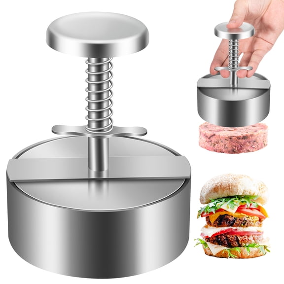 Meetco 304 Stainless Steel Non-Stick Heavy Duty Dishwasher Safe Hamburger Patty Makers