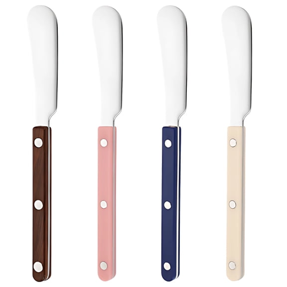 304 Stainless Steel Butter Knives Set, 4 Pcs Spreader Knives with ABS Handles, Long-lasting Non-Sharp Blades for Butter, Cheese, and Chocolate, Elegant Design for Easy Spread and Versatile Use