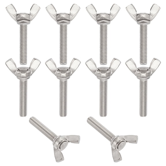 304 Stainless Steel Butterfly Screws Wing Bolt Stainless Steel color 45x26x11.5mm 10pcs/box