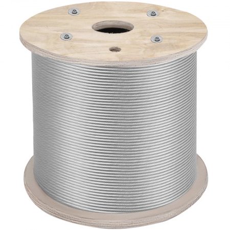 304 Stainless Steel Cable 1/4 Inch 7 X 19 Steel Wire Rope 200Feet Steel Cable for Railing Decking DIY Balustrade(1/4 Inch-200Feet)