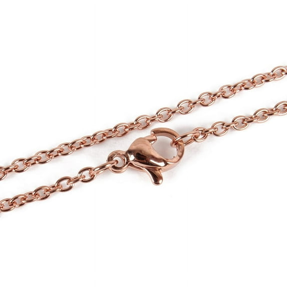 304 Stainless Steel Cable Chain Necklace Making with Lobster Claw Clasps Ion Plating(IP) Rose Gold