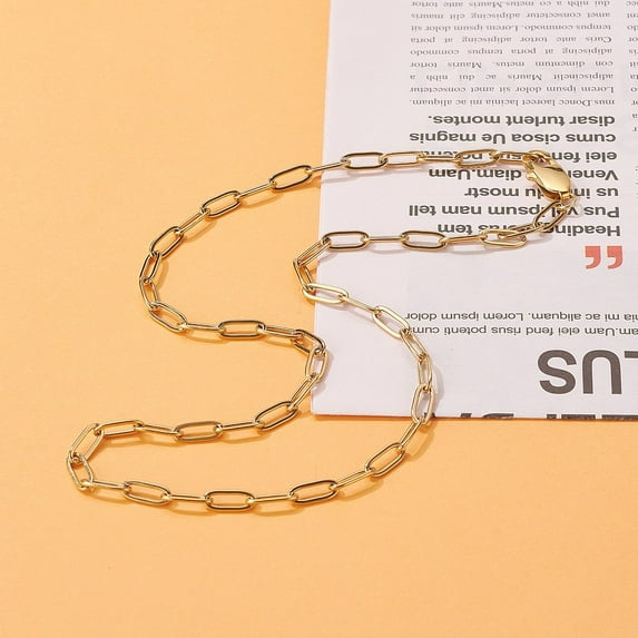 304 Stainless Steel Cable Chain Necklaces Golden 17.1 inch(43.5cm) Material 304 Stainless Steel