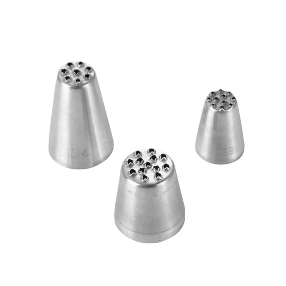 304 Stainless Steel Cake Decorating Tips Set, 3-Piece Grass Pattern Icing Nozzles for Cupcakes, Cookies, and Pastries, Seamless Food-Grade Design for Birthdays and Holidays