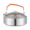 thumbnail image 1 of 304 Stainless Steel Camping Kettle 1L - Outdoor Boiling Water Coffee Tea Pot, Portable Foldable Handle, Open Flame Safe - Camping Cookware for Hiking Travel, 1 of 9