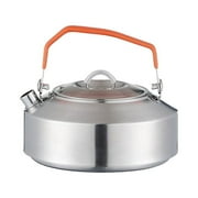 304 Stainless Steel Camping Kettle 1L - Outdoor Boiling Water Coffee Tea Pot, Portable Foldable Handle, Open Flame Safe - Camping Cookware for Hiking Travel