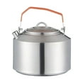thumbnail image 1 of 304 Stainless Steel Camping Kettle 1L - Outdoor Boiling Water Coffee Tea Pot, Portable Foldable Handle, Open Flame Safe - Camping Cookware for Hiking Travel, 1 of 9