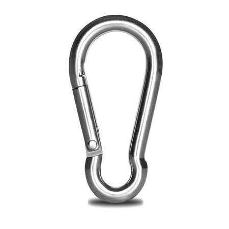 304 Stainless Steel Carabiner Clip, 4 inch Heavy Duty Spring Snap Hook, Caribeener Clips for Outdoor Camping, Swing Set, Hammock, Hiking Travel, Fishing, Weight Lifting Machine
