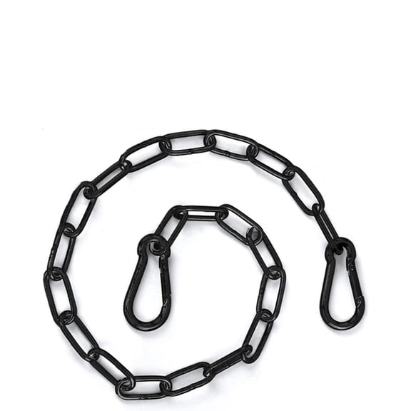 304 Stainless Steel Chain 3mm x 51cm, Multipurpose Black Security Chain for Gates Fences Pet Doors, Heavy Duty Hanging Lock Chain for Outdoor Indoor Use