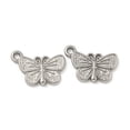 thumbnail image 1 of 304 Stainless Steel Charms Butterfly Charm Stainless Steel color 10.5x15.5x1.5mm Hole: 1.6mm, 1 of 3