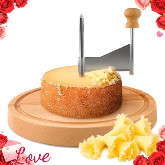 304 Stainless Steel Cheese Girolle Shaver with Sharp Wheel Blade, Creates Beautiful Rose Cheese Curls, Professional Cheese Curler for Chefs and Cheese Shops