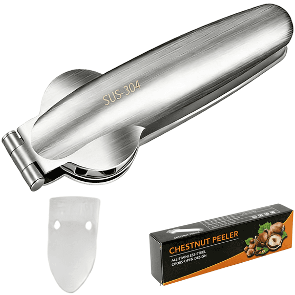 304 Stainless Steel Chestnut Cutter Tool, Nutcracker, Chestnuts Opener with Cross Cut Design, Easy to Use Chestnuts Clip with Comfortable Grip & Chestnut Claw