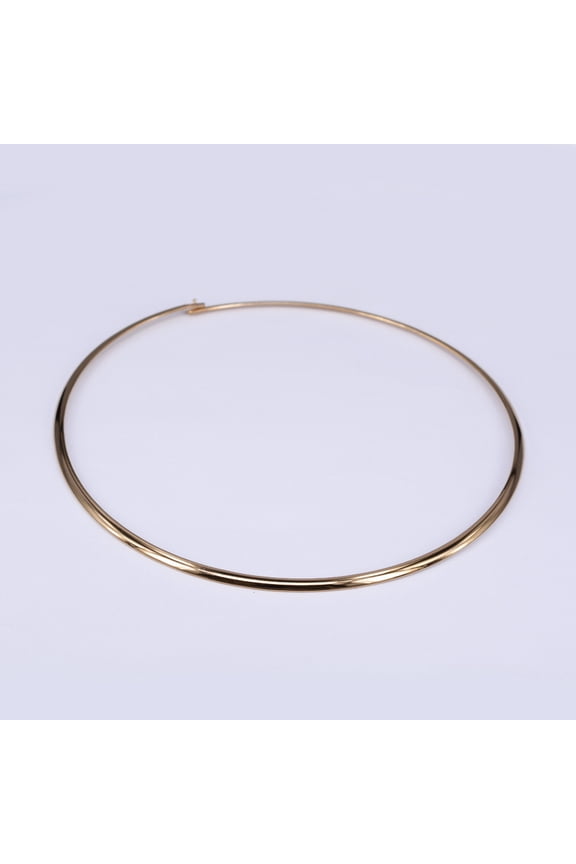 304 Stainless Steel Choker Necklaces Rigid Necklaces Real 18K Gold Plated 5.31~5.55 inch(13.5~14.1cm) DIY