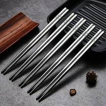 304 Stainless Steel Chopsticks, Reusable Multicolor Metal Chopsticks, Dishwasher Safe, Anti-Skid, Hollow Design for Easy Use with Asian Dishes