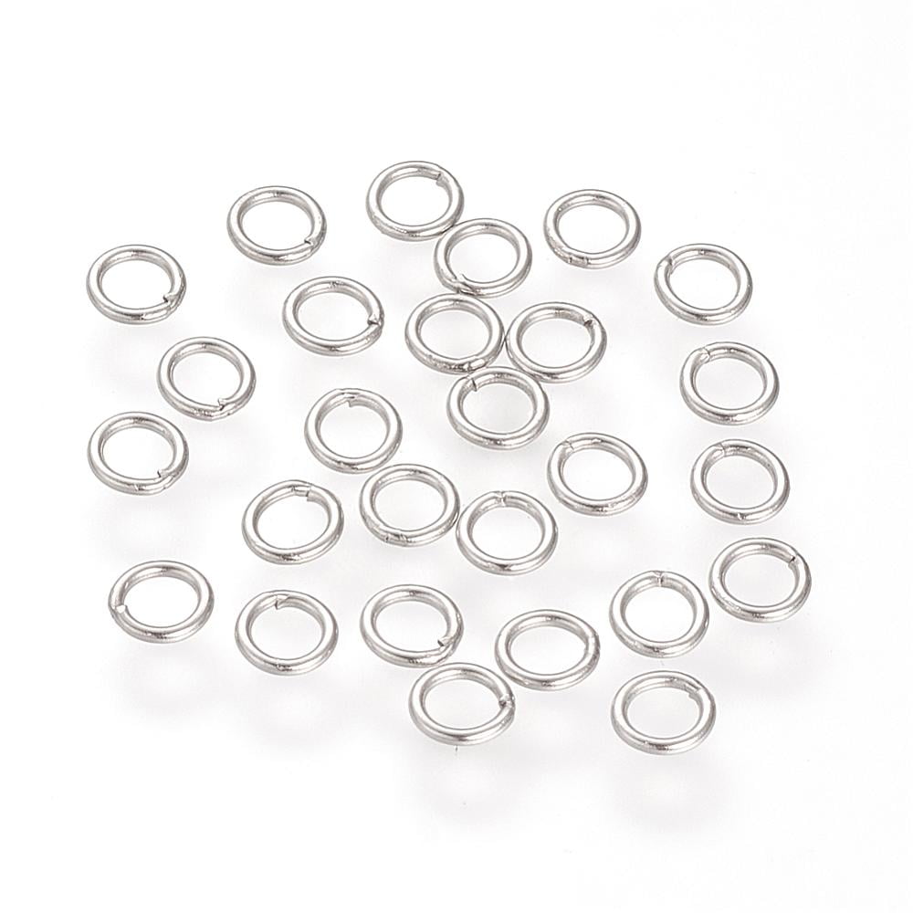 304 Stainless Steel Closed Jump Rings Round Stainless Steel color 21 Gauge 4x0.7mm