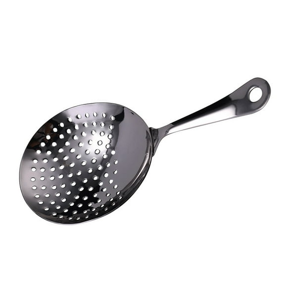 304 Stainless Steel Cocktail Strainer Filter Barware Bar Supply Soup Ladle Colander Slotted Spoon Ice Cube Strainer Cooking Utensil  for Bartenders and Mixologists  (Black)