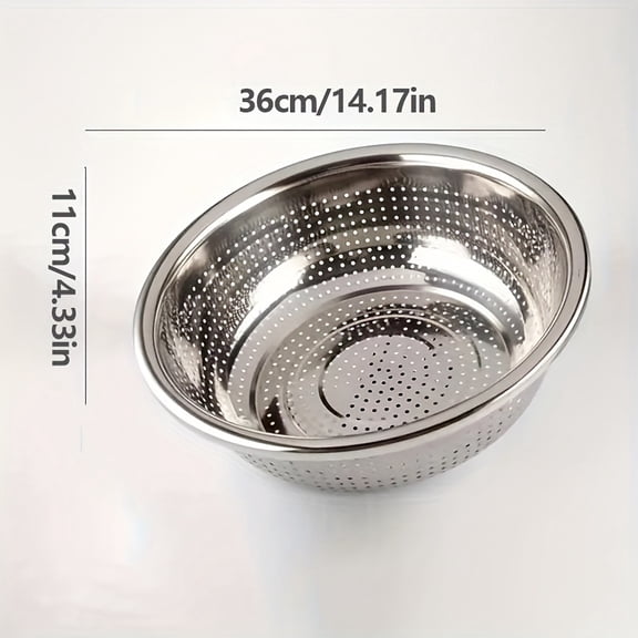 304 Stainless Steel Colander - Rust-Resistant Kitchen Strainer & Basin for Washing Rice, Vegetables, Salad, Fruits, Pasta, Heavy-Duty Dishwasher Safe Food Prep Drainer Basket