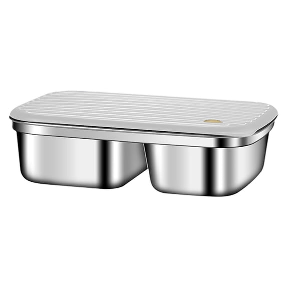 304 Stainless Steel Compartment Lunch Box - Leakproof Bento Container with Secure Lid - Insulated Food Storage for Office and Campus Use