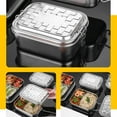 thumbnail image 1 of 304 Stainless Steel Compartment Lunch Box Outdoor Portable Rectangular Handle Lunch Box Sealed Lunch Box Fresh-keeping Bowl, 1 of 9