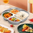 thumbnail image 1 of 304 Stainless Steel Compartmentalized Plates - Bento Style Divided Dinner Plates, Rust-Resistant Food-Safe Plates for Home, Office, Camping & Daily Meals, 1 of 5