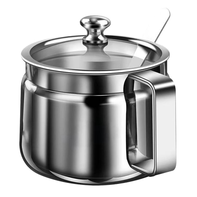 Ghee Container 400ml Stainless Steel Sugar Container with Spoon Ghee ...