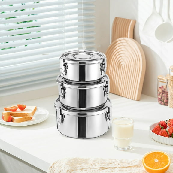 304 Stainless Steel Cooking Pot Premium Stainless Steel Food Storage Containers 304 Grade The Original Leak-Proof, Airtight, Smell-Proof - Perfect For Camping Trips, Lunches