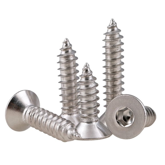 304 Stainless Steel Countersunk Head Hexagonal Self Tapping Screw M3 M4 M5 Flat Head Screws