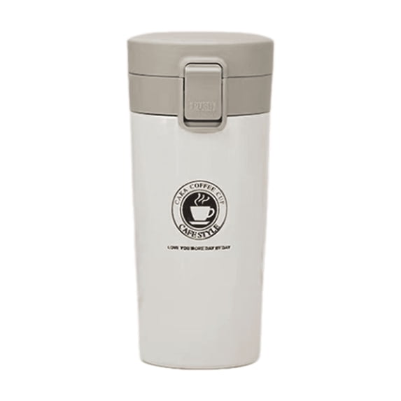 304 Stainless Steel Creative Coffee Cup, Double-Layer Vacuum Insulation For Long-Lasting Heat Cold Preservation, One-Touch Lid Leak-Proof Screw-On Design Portable Lightweight