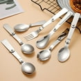 thumbnail image 1 of 304 Stainless Steel Creative Tableware Outdoor Portable Three-Fold Spoon Fork, 1 of 8