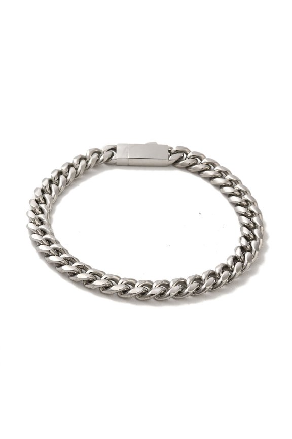 304 Stainless Steel Cuban Link Chain Bracelets for Women Men Stainless Steel Color 8-5/8 inch(22cm) Link: 8x10x2mm Diy